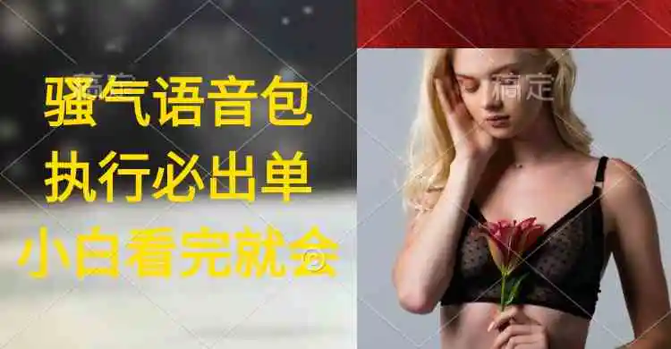 执行就出单，日入2000+，超火骚气语音包，小白看完课程就能马上实操-轻创社