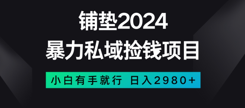 暴力私域捡钱项目，小白无脑操作，日入2980【揭秘】-轻创社