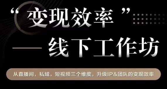 变现效率线下工作坊，从‮播直‬间、私域、‮视短‬频‮个三‬维度，升级IP和团队变现效率-轻创社