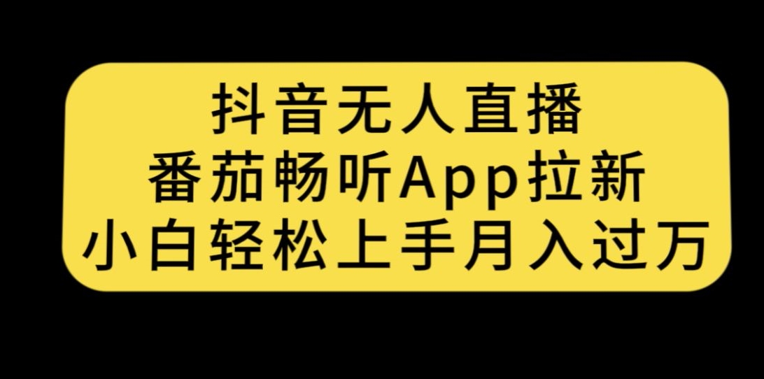 抖音无人直播，番茄畅听APP拉新，小白轻松上手月入过万-轻创社
