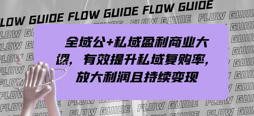 全域公+私域盈利商业大课，有效提升私域复购率，放大利润且持续变现-轻创社
