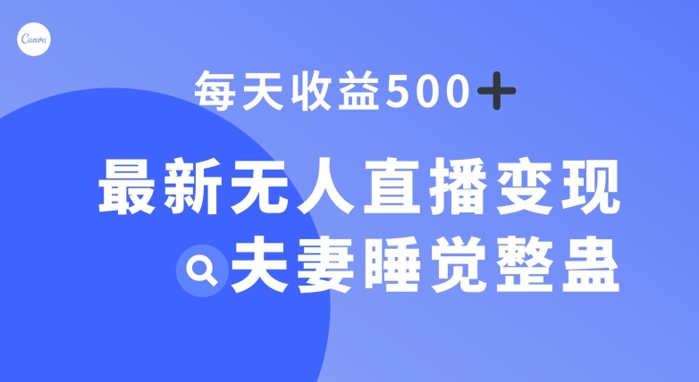 最新无人直播变现，夫妻睡觉整蛊，每天躺赚500+【揭秘】-轻创社