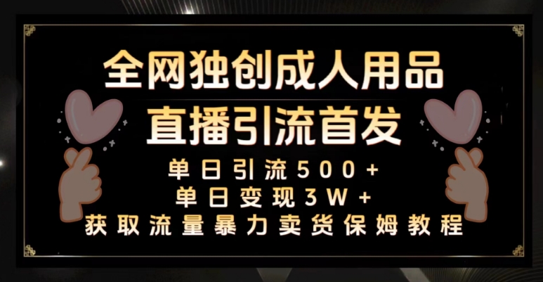 全网独创真人主播+无人直播单日引流500+，橙人用品暴力卖货单日变现3W+保姆似教学2.0【揭秘】-轻创社
