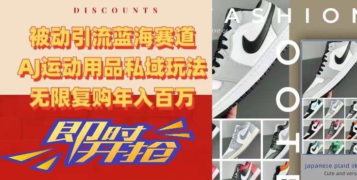 被动引流蓝海赛道，AJ运动用品私域玩法，无限复购年入百万【揭秘】-轻创社