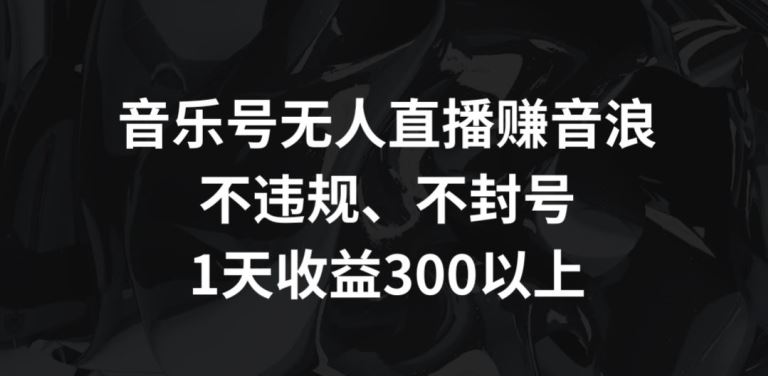 音乐号无人直播赚音浪，不违规、不封号，1天收益300+【揭秘】-轻创社