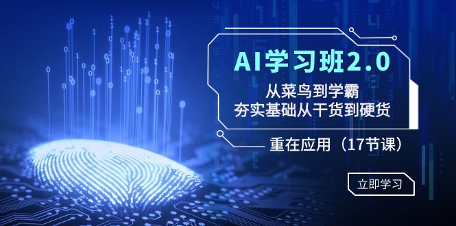 AI学习班2.0：从菜鸟到学霸，夯实基础从干货到硬货，重在应用-轻创社