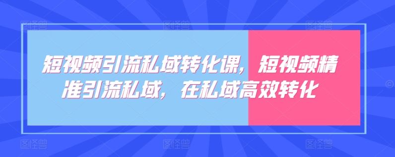 短视频引流私域转化课，短视频精准引流私域，在私域高效转化-轻创社