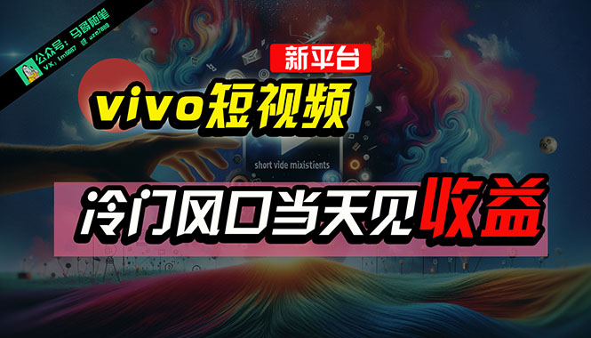 全新升级服务平台vivo小视频，新蓝海AI剪辑没脑子运送，小众出风口当日见盈利，7天…-轻创社