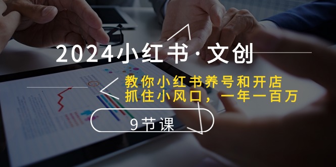 2024小红书·文创：教你小红书养号和开店、抓住小风口 一年一百万 (9节课)-轻创社
