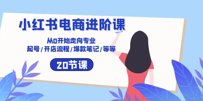 小红书电商升阶课：从0逐渐走向技术专业 养号/开店的流程/爆品手记/等-轻创社