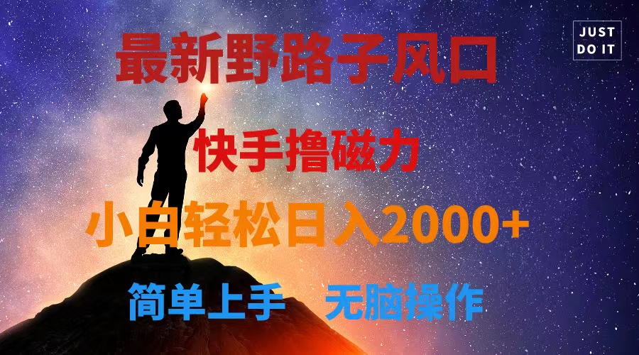 最新风口！快手撸磁力，野路子，小白无脑操作日入2000+-轻创社
