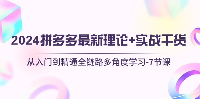 2024拼多多 最新理论+实战干货，从入门到精通全链路多角度学习-7节课-轻创社