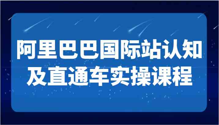 阿里巴巴国际站认知及直通车实操课-国际地产逻辑、国际站运营定位、TOP商家运营思路-轻创社
