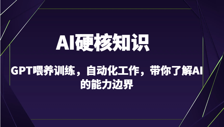 AI硬核知识-GPT喂养训练，自动化工作，带你了解AI的能力边界（10节课）-轻创社