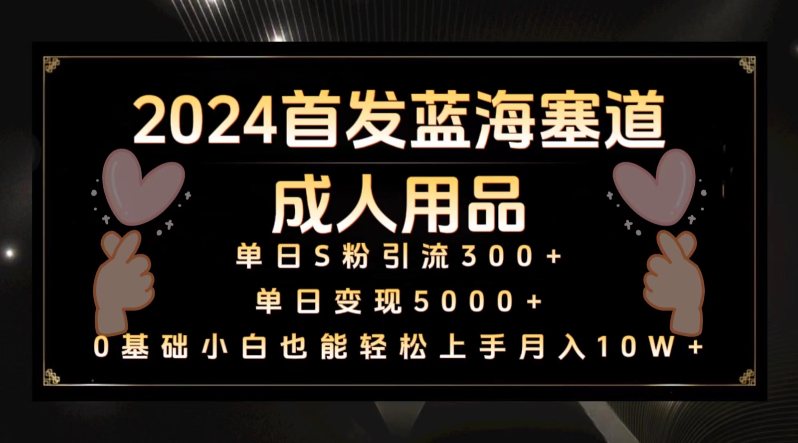 2024首发蓝海塞道成人用品，月入10W+保姆教程-轻创社
