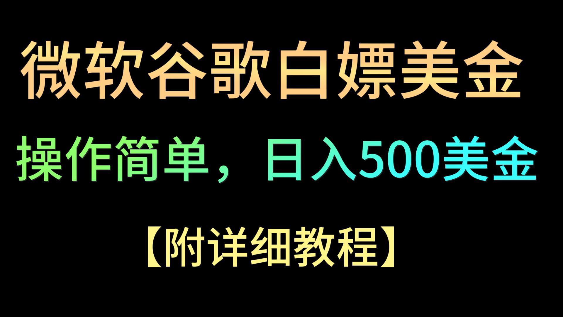 微软谷歌项目3.0，轻松日赚500+美金，操作简单，小白也可轻松入手！-轻创社