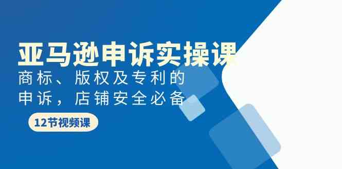 亚马逊申诉实战课，商标、版权及专利的申诉，店铺安全必备-轻创社