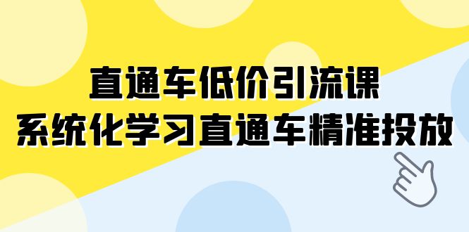 直通车-低价引流课，系统化学习直通车精准投放（14节课）-轻创社