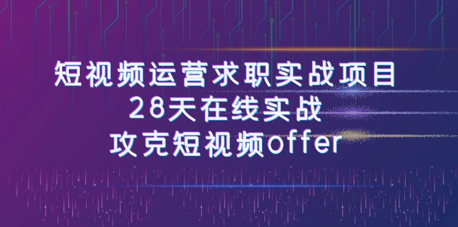 短视频运-营求职实战项目，28天在线实战，攻克短视频offer（46节课）-轻创社