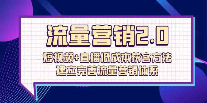 流量营销2.0：短视频+直播低成本获客方法，建立完善流量营销体系（72节）-轻创社