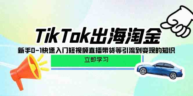 TikTok出航挖金，初学者0-1快速上手短视频带货卖货等引导到快速变现专业知识-轻创社