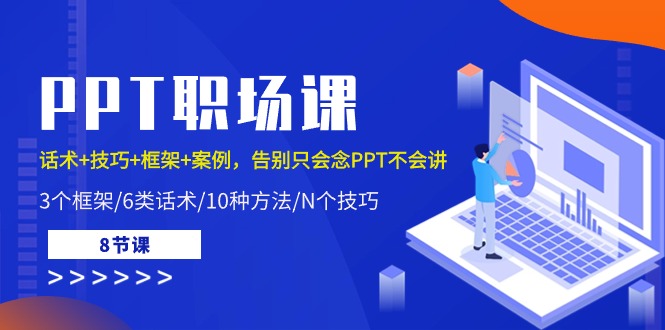 PPT初入职场课：销售话术 方法 架构 实例，道别只会念PPT不会说（8堂课）-轻创社