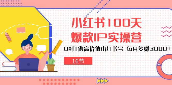 小红书的100天爆品IP实际操作营，0到1拉高使用价值小红书的号，每月挣到3000 （16节）-轻创社