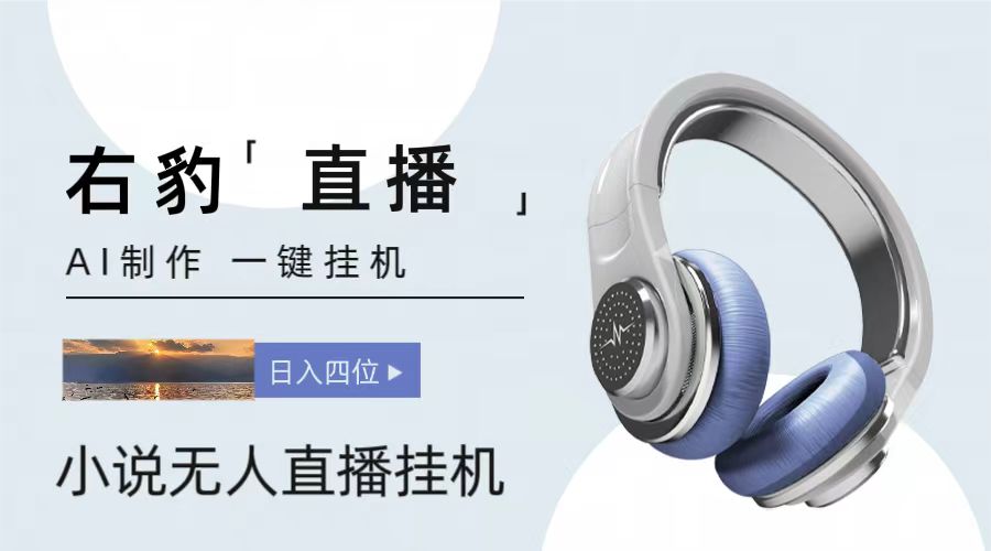 右豹小说集无人直播放置挂机吸钱新项目，简便易行收益稳定， 月入1000-轻创社