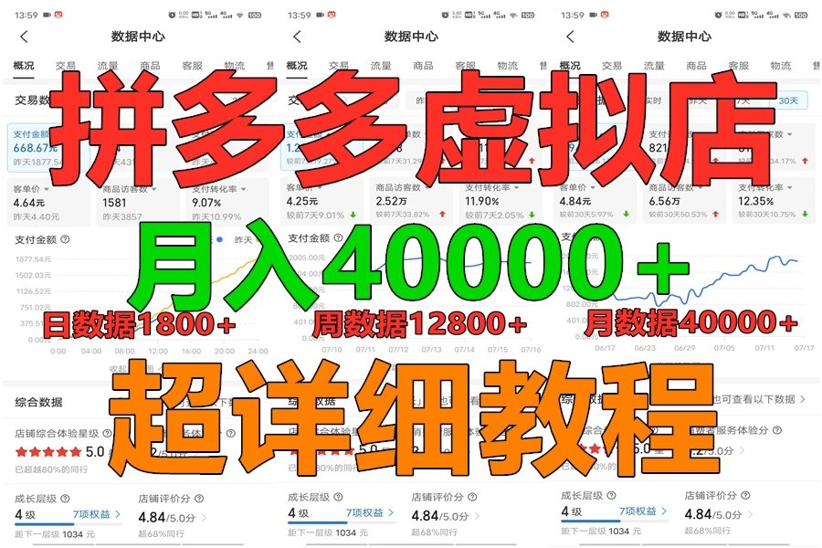 拼多多虚拟电商训练营月入40000+，全网最详细，你做你也行，暴利稳定长久-轻创社