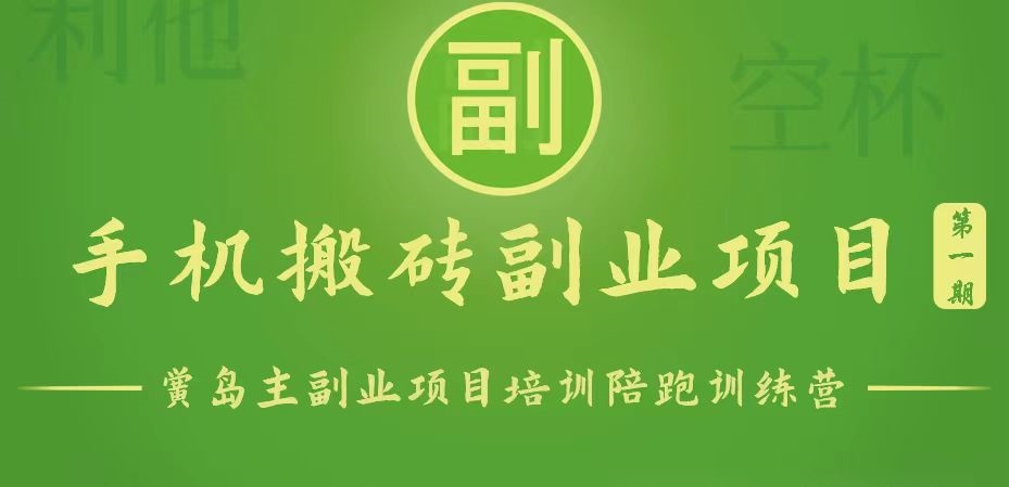 手机搬砖小副业项目训练营1.0，能用手机做的简单小副业-轻创社
