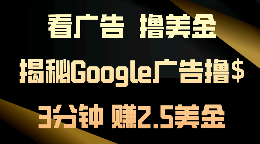 买会员，撸美元！3min赚2.5美元！日入200美元指日可待！揭密Google广告宣传…-轻创社
