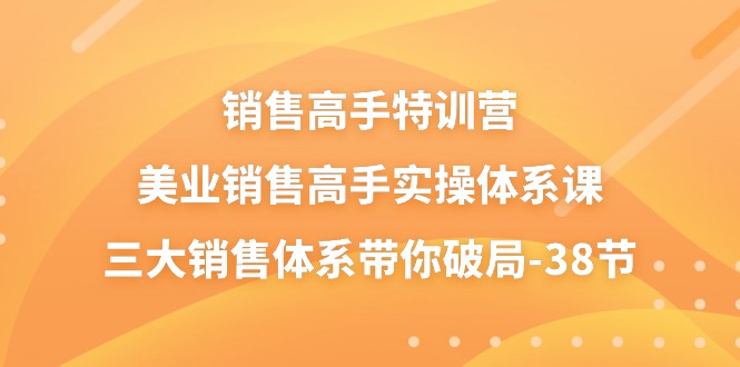 销售高手特训营，美业销售高手实操体系课，三大销售体系带你破局（38节）-轻创社