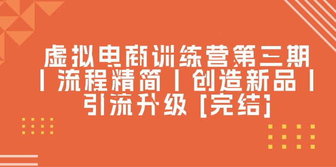 虚拟电商训练营第三期丨流程精简丨创造新品丨引流升级 [完结]-轻创社