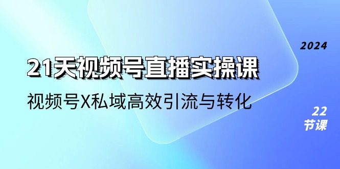 21天-视频号直播实操课，视频号X私域高效引流与转化（22节课）-轻创社