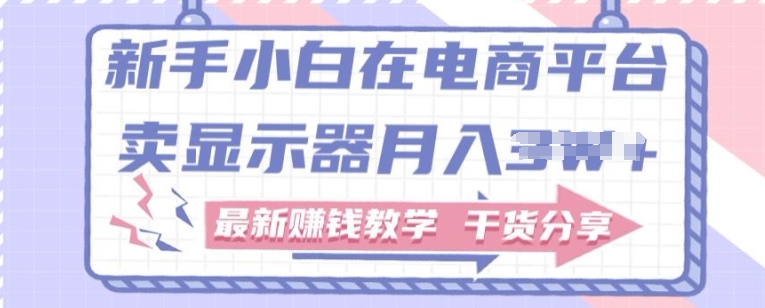 新手入门怎样做到在电商平台卖显示屏，最新赚钱课堂教学满满干货-轻创社
