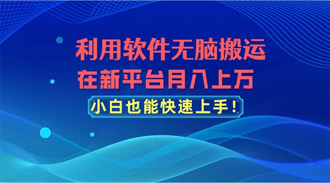 利用软件无脑搬运，在新平台月入上万，小白也能快速上手-轻创社