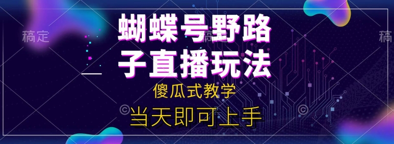 彩蝶号自撸直播间掘金队歪门邪道课堂教学，简易没脑子，当日就能入门-轻创社