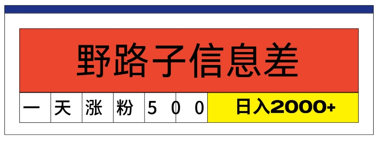 全新《1000个野路子信息差》新模式，字幕视频，单独著作暴粉5000 ，新手快速上手-轻创社
