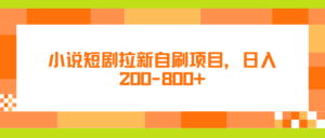 小说短剧拉新自刷项目，日入200-800+-轻创社