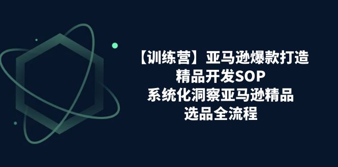 【训练营】亚马逊爆款打造之精品开发SOP，系统化洞察亚马逊精品选品全流程-轻创社