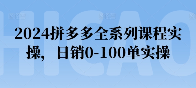 2024拼多多平台全主题课程实际操作，日销0-100单实际操作【必读】-轻创社