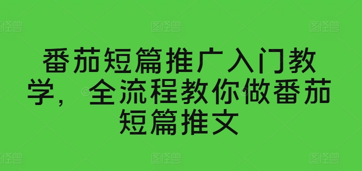 西红柿短篇小说营销推广新手入门课堂教学，全过程手把手带你西红柿短篇小说文章-轻创社