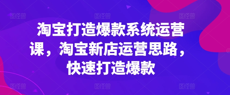 淘宝网推出爆款系统软件运营课，新开淘宝店运营策略，迅速推出爆款-轻创社