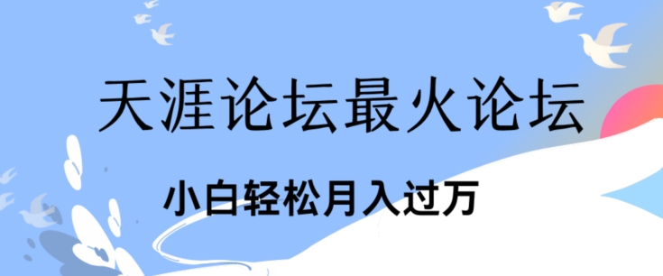 点爆公域运用最红话题讨论天涯社区、新手轻轻松松月入了w-中创网_分享中创网创业资讯_最新网络项目资源-轻创社