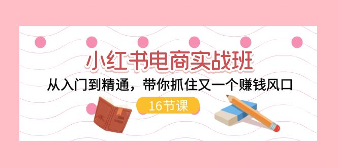 小红书电商实战演练班，实用教程，陪你把握住又一个挣钱出风口（16节）-轻创社