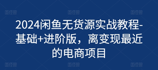 2024闲鱼平台无货源电商实战演练实例教程-基本 升级版，离转现近期的电商项目-轻创社