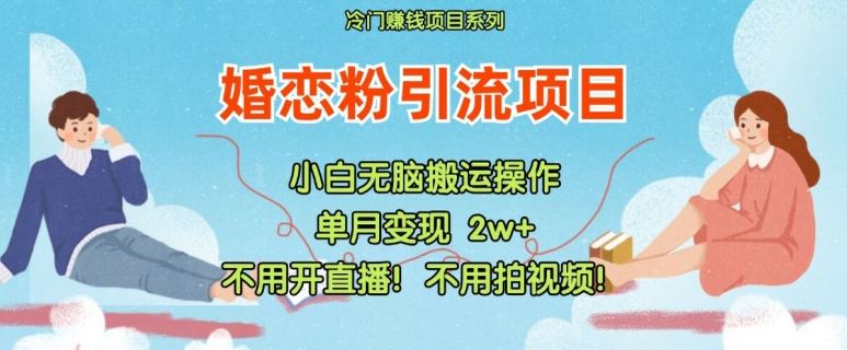 小红书婚恋粉引流，不用开直播，不用拍视频，不用做交付【揭秘】-轻创社