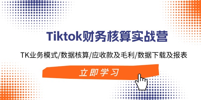 Tiktok财务核算实战营：TK业务模式/数据核算/应收款及毛利/数据下载及报表-轻创社