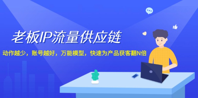 老板IP流量供应链，动作越少账号越好，万能模型快速为产品获客翻N倍！-轻创社