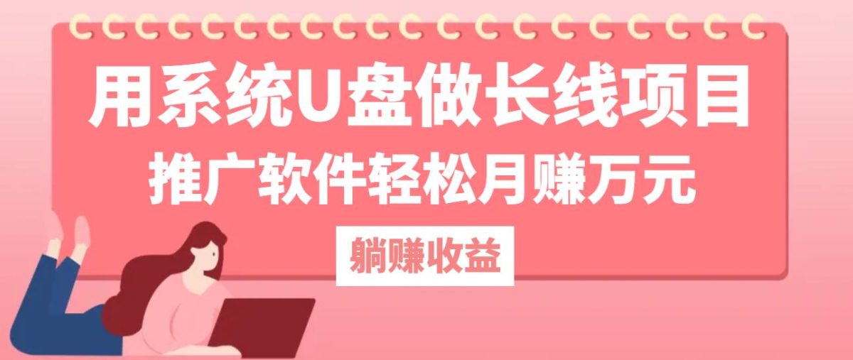 用系统U盘做长线项目，推广软件轻松月赚万元-轻创社